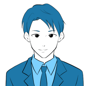 カットイラスト　男性　オリジナルキャラクター制作依頼見本
