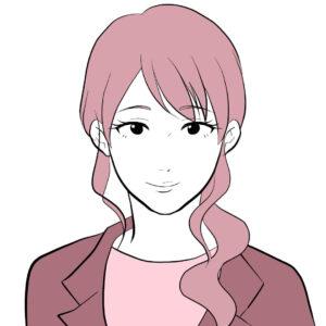 カットイラスト　女性　オリジナルキャラクター制作依頼見本
