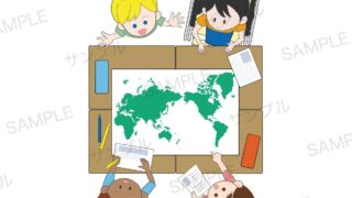 教材 イラスト カットイラスト インクルーシブ 教育 小学生向け 俯瞰 社会科