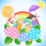 ６月の新作スマホ壁紙カレンダー　オリジナルイラスト　がんばりアニマルズ